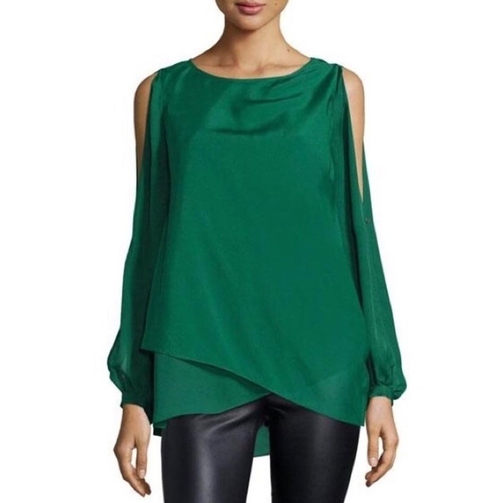 Haute Hippie Green Cold Shoulder Blouse